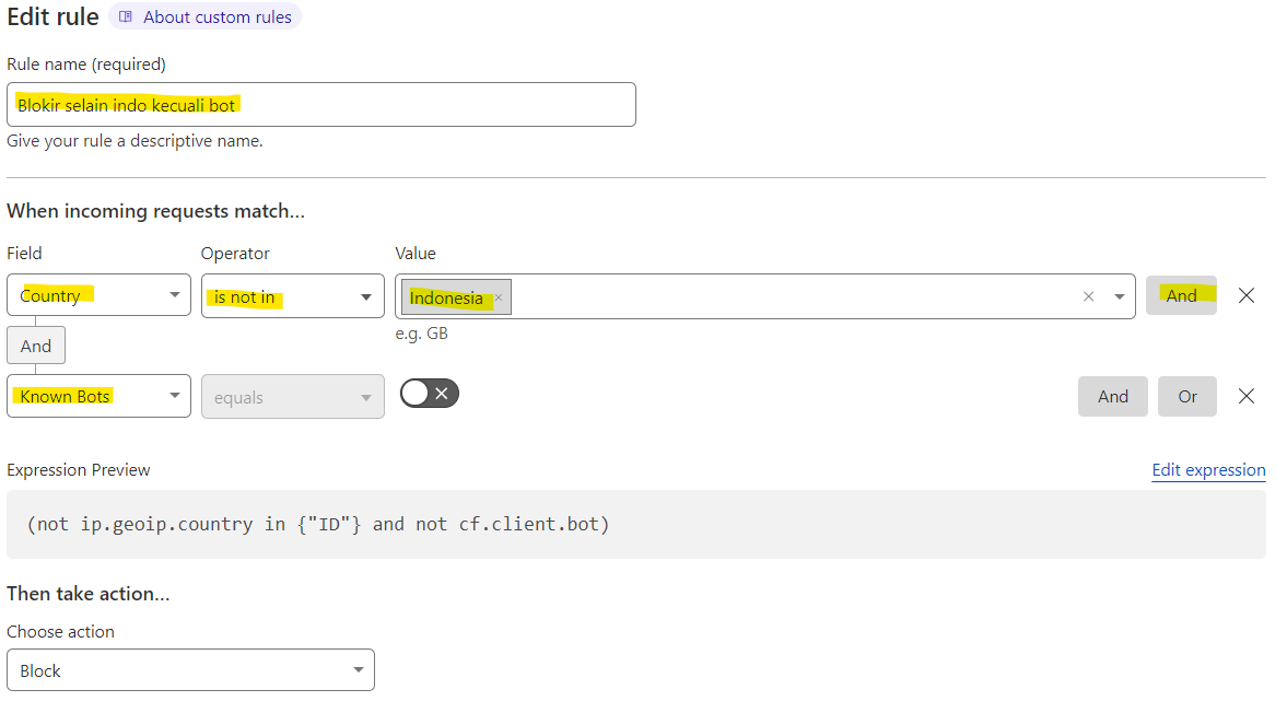 edit rule firewall cloudflare