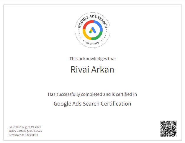 sertifikat google search